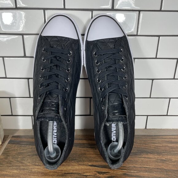 Converse Chuck Taylor All Star OX Womens Size 11.5 Shoes Black Quilted Sneaker - Picture 7 of 13